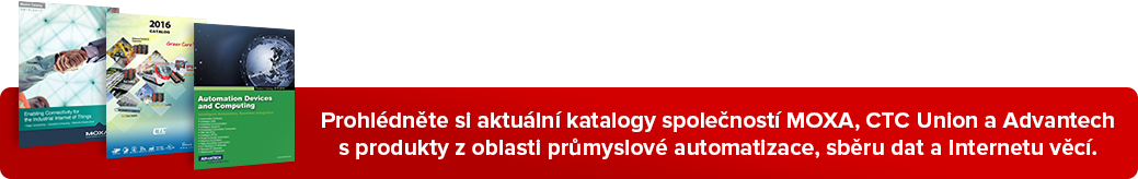 Stáhněte si aktuální katalogy společností MOXA, CTC Union a Advantech s produkty z oblasti průmyslové automatizace, sběru dat a Internetu věcí.